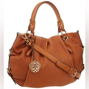 Vince Camuto CRIS Satchel,black and Gold Shoulder Bag with Slouchy Design